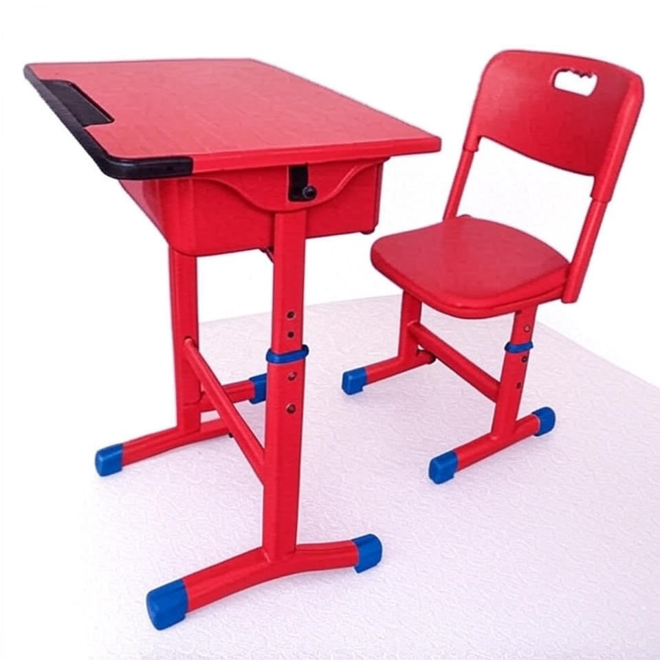 meja siswa tk warna merah