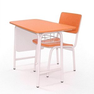 Meja Siswa Tunggal Modern Warna Oren